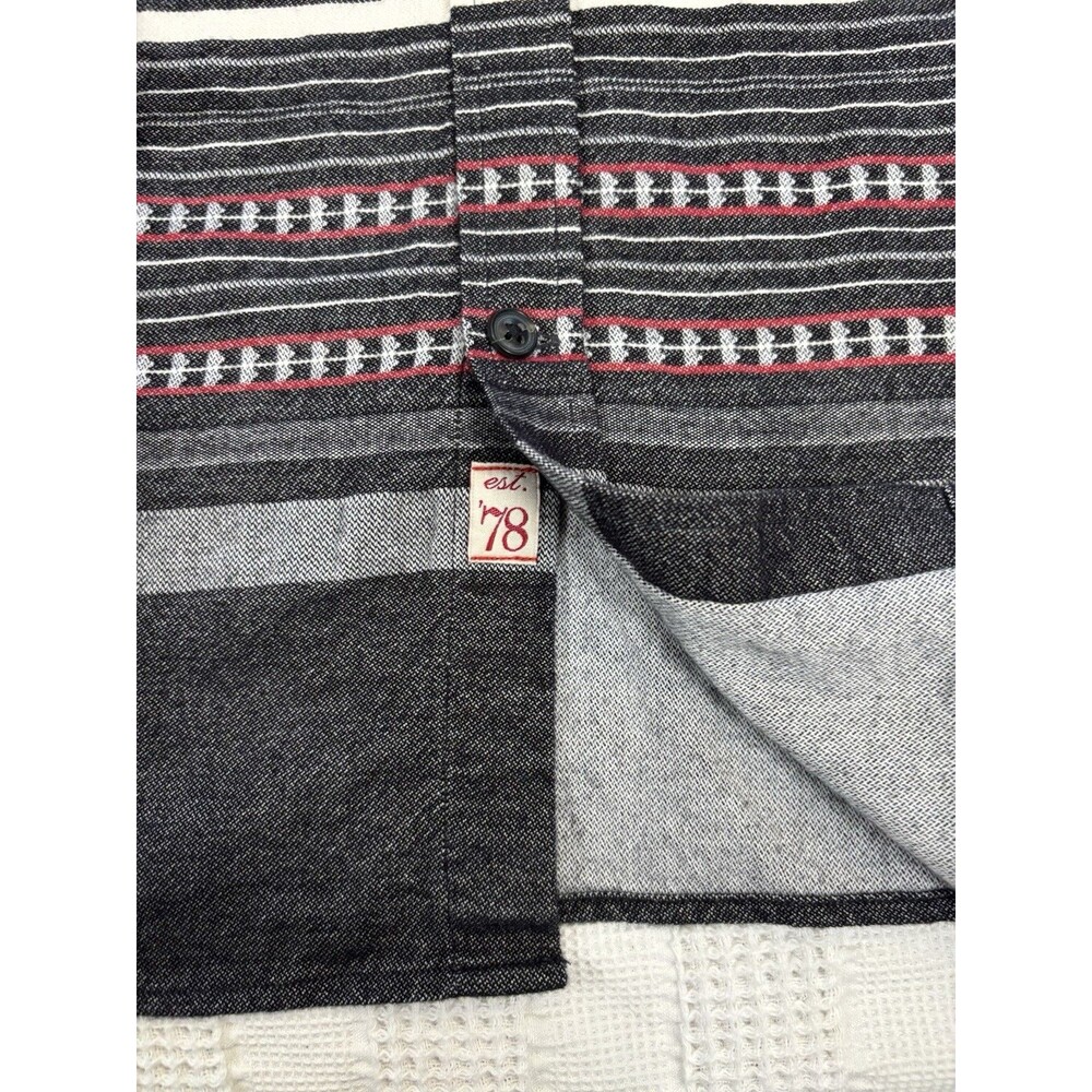 BR Heritage Blanket Stripe Men’s Large Tall Button Down Gray Slim Fit Southwest - Picture 4 of 14